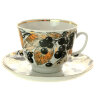 Чашка с блюдцем чайная форма Подарочная рисунок Черноплодная рябина ИФЗ